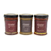 Sourwood Honey, Lavender Honey and Orange Blossom Honey in 3 oz jars