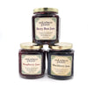 Raspberry Jam, Blackberry Jam and Berry Best Jam in 12 oz jars